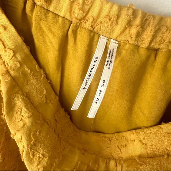 Anthropologie Floral Skirt in Gold Size 8 - Picture 7 of 11